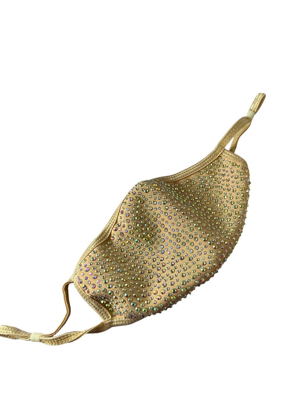 Embellished Yellow Crystal Face Mask